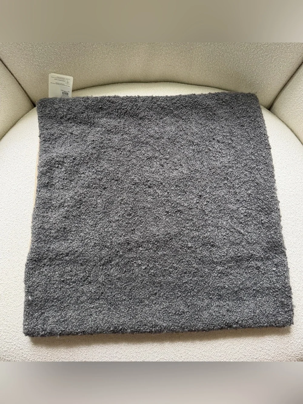 Pottery Barn Boucle Pillow Cover 20x20 Charcoal Gray NWT Rare